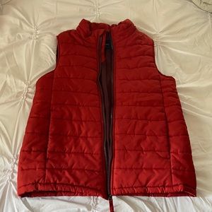 Red/burgundy Lands End boys puffer vest